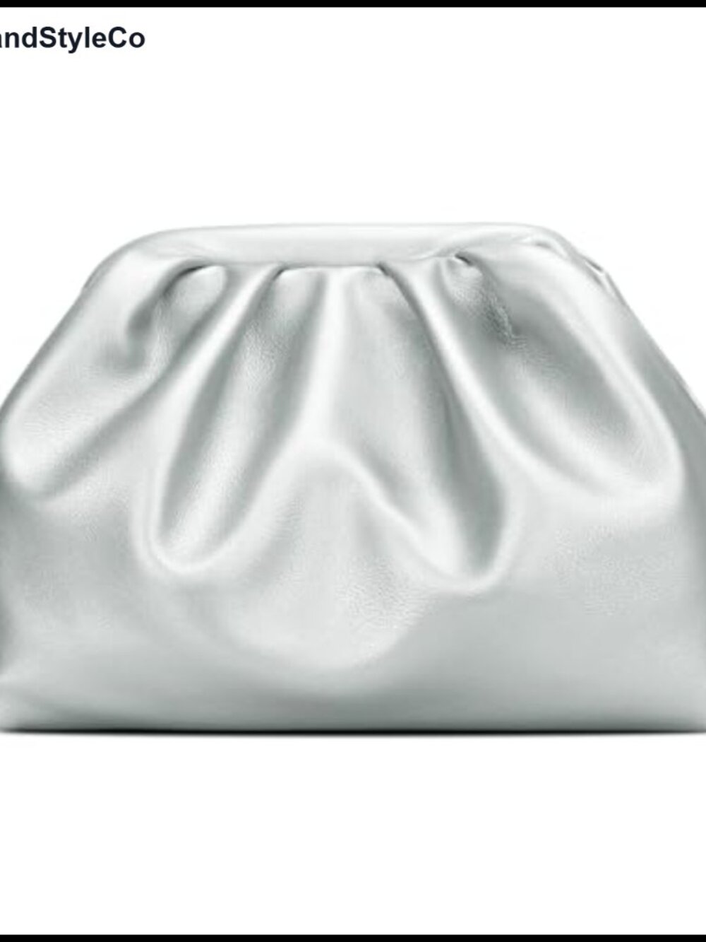 Pleated Evening Clutch Purse Vegan Leather with Chain Strap